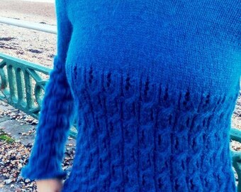 Lacy Cabled Sweater Knitting Pattern (PDF File)