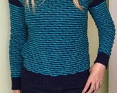 Diagonal Rib Sweater Knitting Pattern (PDF File)