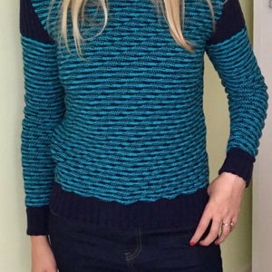 Diagonal Rib Sweater Knitting Pattern (PDF File)