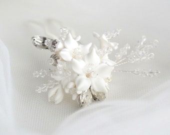 Bridal hair pin, floral hair adornment, wedding hair comb, floral hair comb, pearl hair comb, pearl hair pin, hair pin for bride