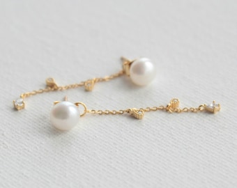 Dainty freshwater pearl stud earrings, bridal jewellery, wedding earrings