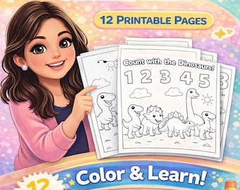 Opposites & Numbers Coloring Pages for Kids | Preschool Printable | Toddler Learning Activity | Homeschool Worksheets | 12 Pages PDF