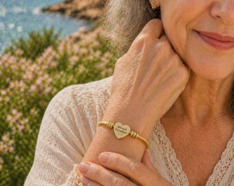Christian Blessed Grandma Heart Bracelet: Stainless Steel Cuff with Angel Wings, Gifts for Grandma