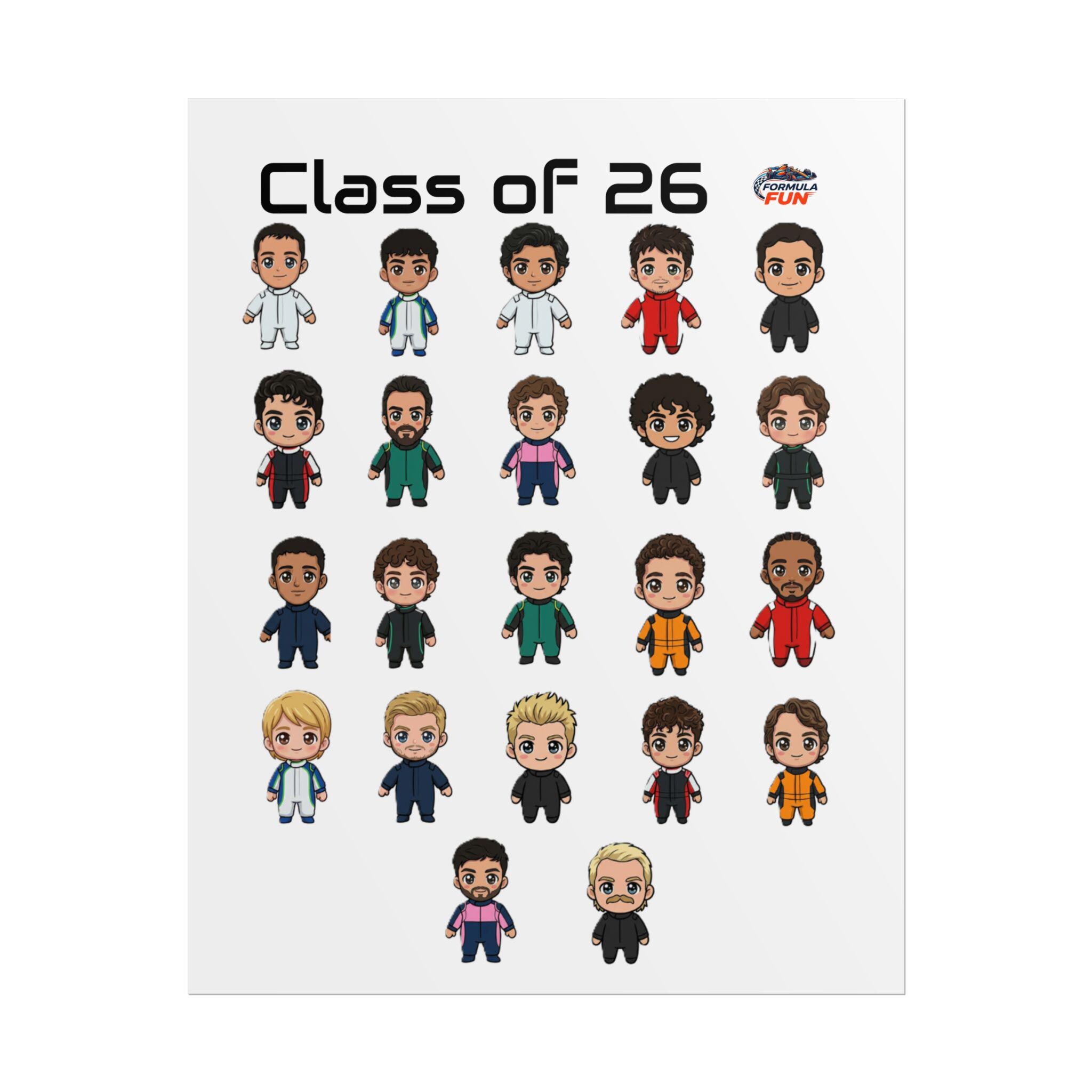 Chibi Formula 1 Drivers Poster | Cartoon Racing Art Print - Etsy