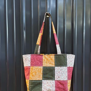 Autumn Colors Patchwork Quilted Tote Bag