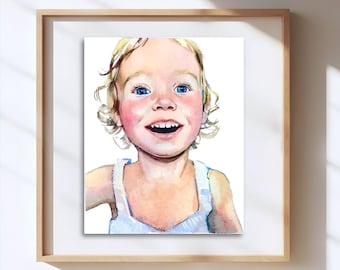 Kundenspezifisches Aquarell Kinderporträt - Handgemalt vom Foto