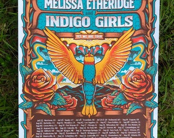 Melissa Etheridge and Indigo Girls Yes We Are 2025 Official Tour Poster APs