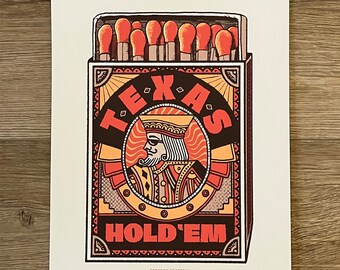 Texas Hold 'Em King Poker Room 8"x10" Print