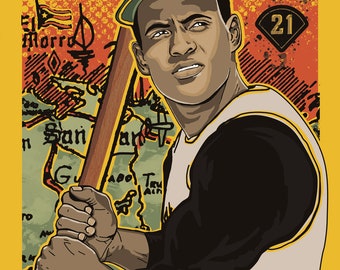 Roberto Clemente - Baseball Card Art Tribut