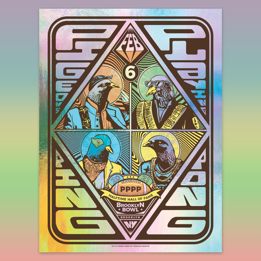 Pigeons Playing Ping Pong Halftime Hall of Fame, Brooklyn Bowl Print Etsy