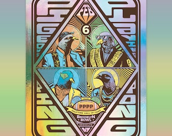 Pigeons Playing Ping Pong - Halftime Hall of Fame, Brooklyn Bowl Print