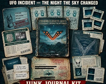 Phoenix Lights 1997 UFO Incident Junk Journal Kit | 90s Alien Paranormal  Redacted Government VHS Archive | Printable Digital Download