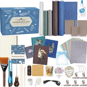 Beginner Bookbinding Kit, DIY Journal Making Supplies, A5 Paper, Book Cloth, Tools