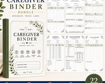 Caregiver Binder Bundle Printable for Medical and Daily Care Tracking