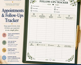 Medical Appointments and Follow-Ups Tracker Printable PDF