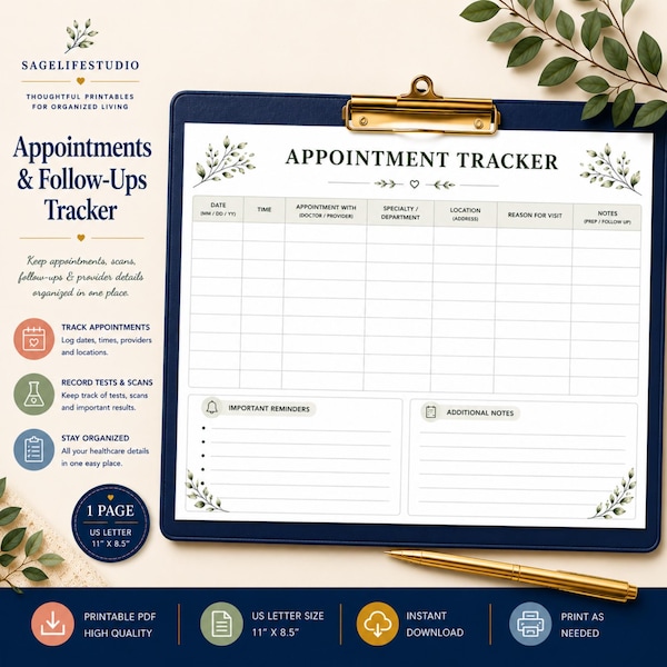 Appointment Tracker Printable