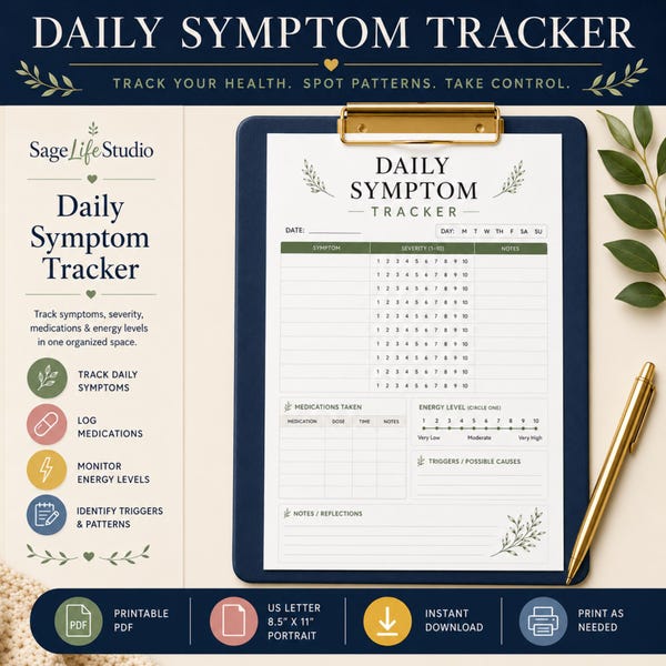 Daily Symptom Tracker Printable