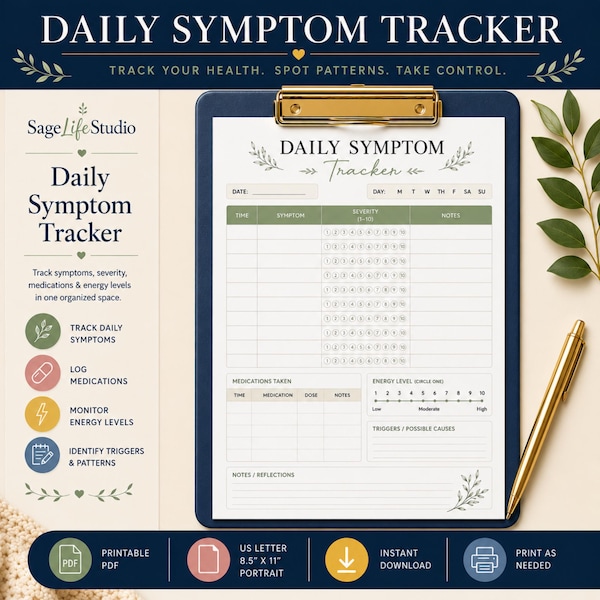 Daily Symptom Tracker Printable