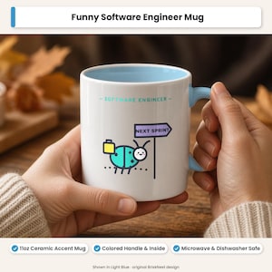 Bug Moving to Next Sprint Signpost Software Engineer Mug | Funny Programmer Mug | Developer Coder Gift | Debugging Humor Mug