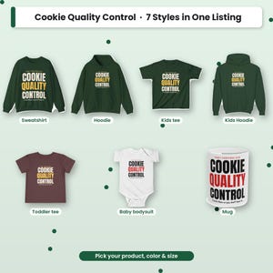 Juego de regalo navideño familiar a juego para el control de calidad de las galletas 2026: camisetas, sudaderas con capucha, body de bebé y taza / Divertido set de regalo para reposteros.