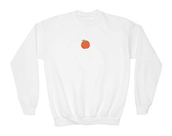 Tiny Peach Crewneck Sweatshirt | Small Chest Peach Illustration