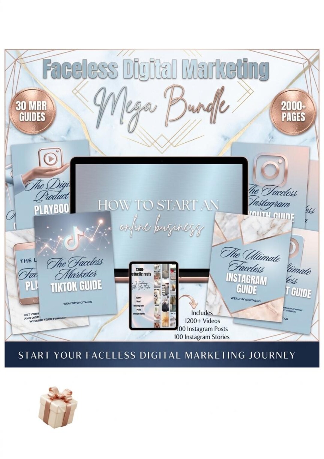 Faceless Digital Marketing Mega Bundle 30 MRR Plr Guides - 2000+ Pages ...