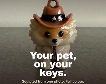 Individuell gestalteter Haustier-Schlüsselanhänger – Erinnerungsstück aus 3D-gedrucktem Kunstharz (Hund, Katze, Tier)