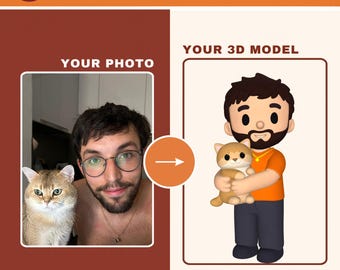Custom Person and Pet 3D Model, Photo to 3D Printable File (Digital Download)
