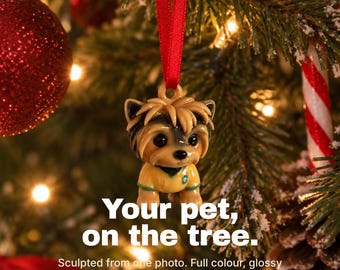 Custom Pet Christmas Ornament – 3D Printed Resin Tree Decoration (Dog, Cat, Animal)