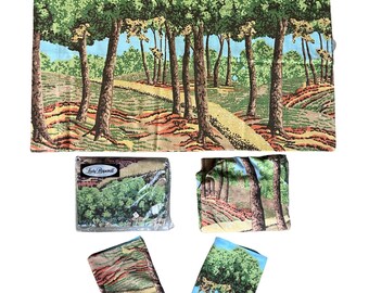 Vintage Lady Pepperell "Trees" Pattern Twin Sheet Set Pillow Cases, pieces sold separately