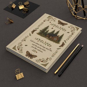 Noah Kahan Tribute Fan Art Cross-Stitch Needlepoint Look Journal | Woodland Bug Motif Hardcover Matte Notebook | Cottagecore
