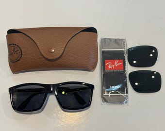 Ray‑Ban 4228 Black/Gold Discontinued Frames Prescription Tinted Lenses + Original Sunglass Lenses
