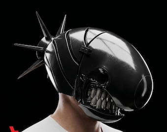 Bomb Girl Helmet STL | Stylized Sci-Fi Cosplay Mask (Digital Download)