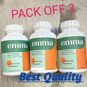 PAQUETE 3) Suplemento Emma para la salud intestinal, 180 cápsulas para aliviar la hinchazón y el síndrome del intestino permeable.