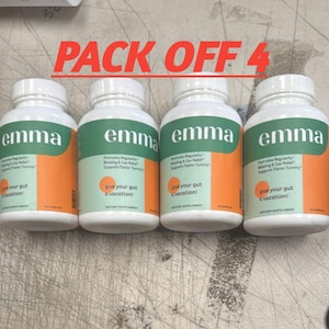 PACK 4) Emma & Gut Gesundheit Ärzte empfohlen Ergänzung 60 Kapseln Relief von Gas