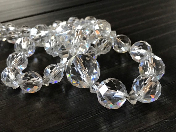 Art Deco Rock Crystal Quartz and Diamond Pendant Necklace