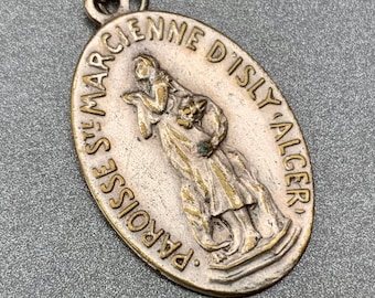 vintage Sainte Marcienne Médaille religieuse Français Saint Patron Espagne et Cure de Plaies Bijoux Catholiques Unisexe Cadeau pour elle ou Lui