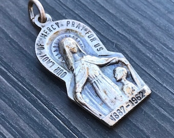 Vintage Our Lady of Mercy Religious Medal Catholic Jewelry Chicago Illinois Mission Unisex Gift for Her or Him