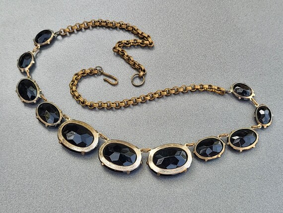 Vintage Carnival Glass Necklace Sapphire Blue Pur… - image 6