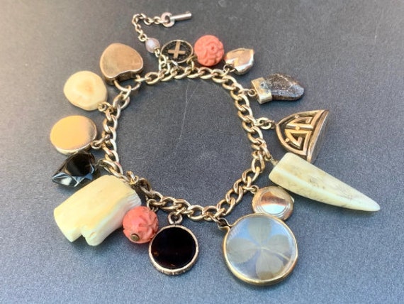 Antique Victorian Gold Charm Bracelet Fob Charms … - image 5