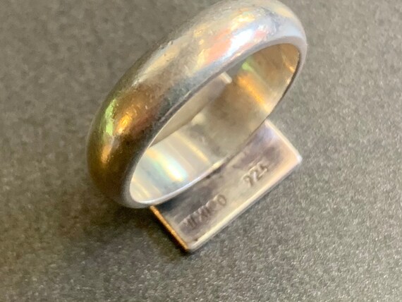 Vintage Mens Signet Ring Sterling Silver Rings En… - image 4