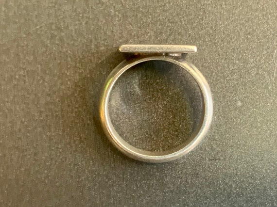Vintage Mens Signet Ring Sterling Silver Rings En… - image 5