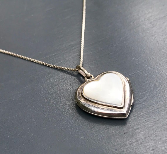 Vintage Sterling Locket Heart Shaped Friends Fore… - image 1