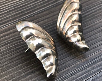 Vintage Silver Earrings Wing Shaped Butterfly wings Jewelry Gift for her