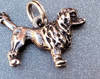 Vintage Sterling Silver Charm Poodle Dog Gift for Her Charm Bracelet or Pendant