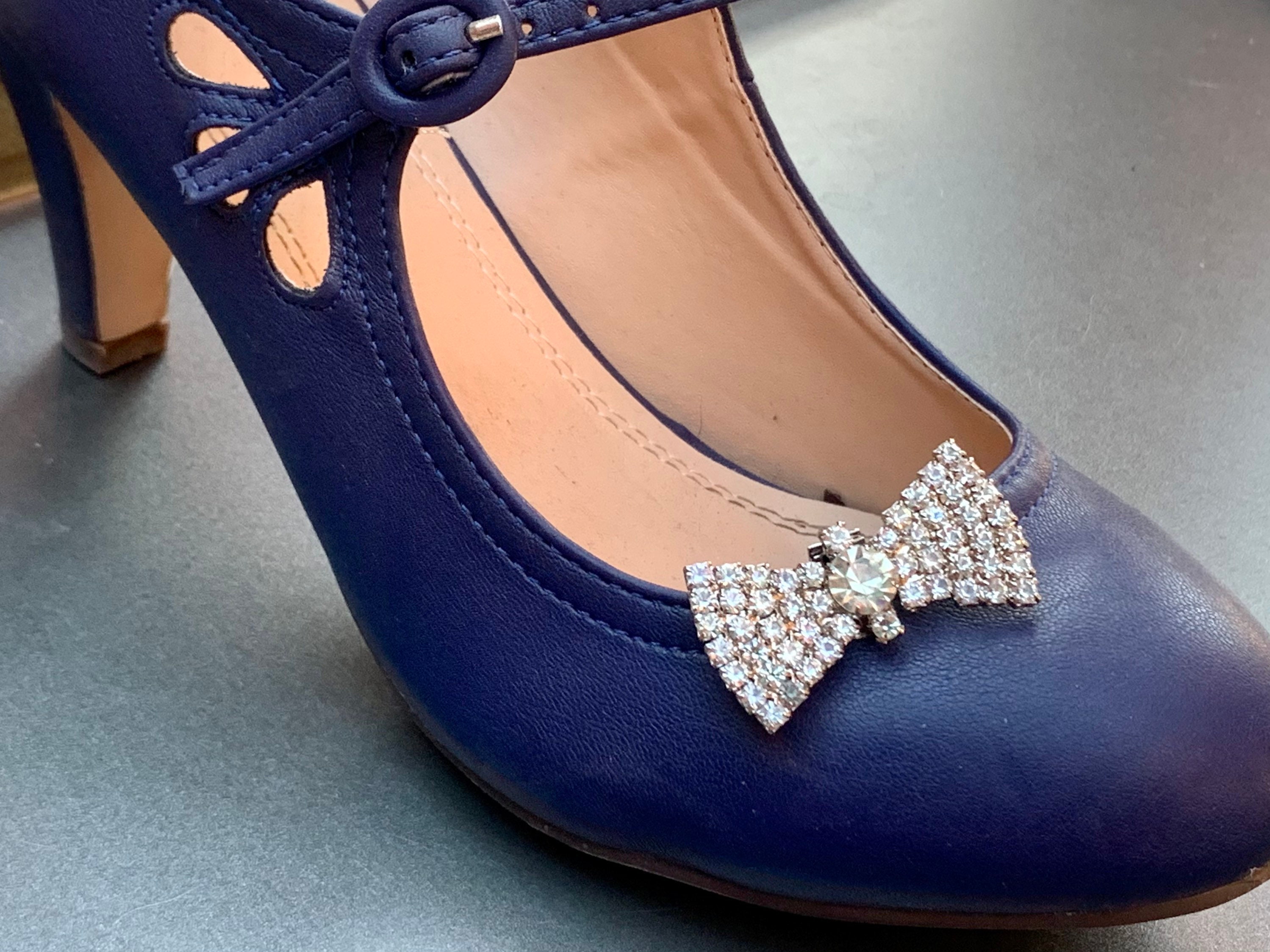 Bluette Rhinestone Shoe Clips French Designer Vintage 