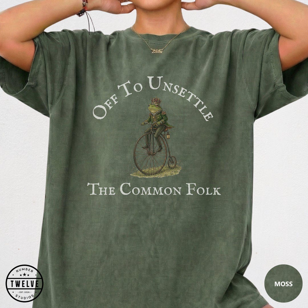 Unsettle Chaotic Frog Meme Shirt, Unsettle Common Folk, Vintage Unhinged Humor T ...