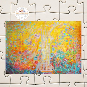 Abstract Yellow Puzzle with Tin Gift For Them | Colorful Impressionist Art Jigsaw 1000-2000pc