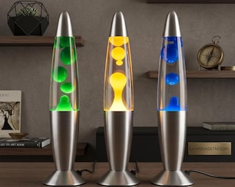 Lámpara de lava retro – Lámpara de cera colorida con movimiento – Luz ambiental vintage – Iluminación estética para escritorio y dormitorio