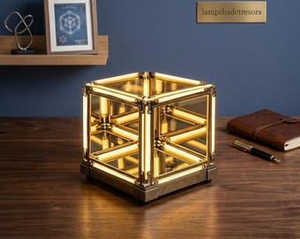 Infinity Cube LED Lamp Mirror Light USB Rechargeable Geometric Night Light Futuristic Desk Decor Mood Lamp Gift Idea